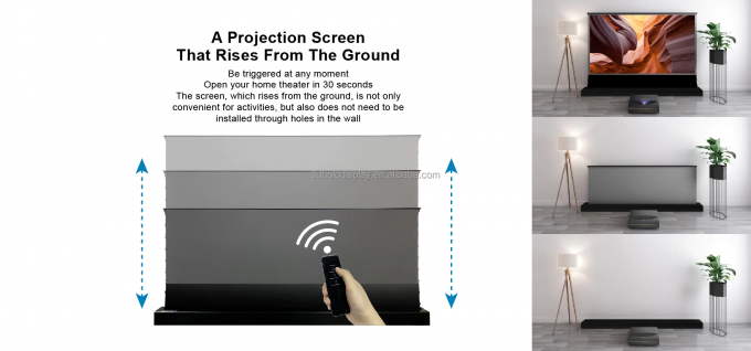 หน้าจอฉาย ALR 150 นิ้วที่ขึ้นจากพื้น มีเครื่องยนต์สําหรับเครื่องฉาย UST จอฉายแสงรอบตัวที่สามารถถอนออกได้ 1