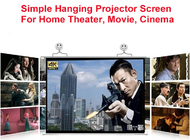 Simple Hanging Up HD Home Warp Knitting Projection Screen 16:9 60'' To 120" Inch