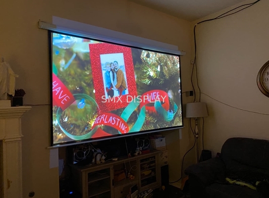 จอโปรเจคเตอร์ไฟฟ้า HD พร้อมรีโมทสำหรับโฮมเธียเตอร์