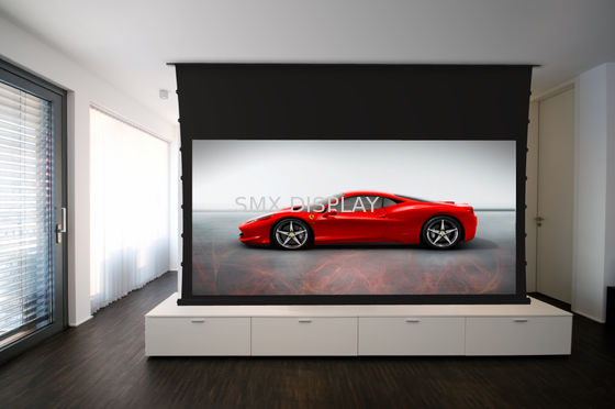 คุณภาพ Motorized Tab Tensioned Projector Screen 100" / Home Cinema Screen โรงงาน