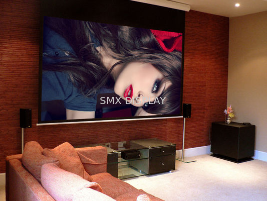 คุณภาพ Remote Control Motorized Projector Screen 3D Fiberglass White Screen Fabric โรงงาน