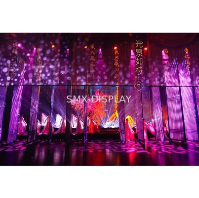 คุณภาพ SMX Holographic Projection Screens Holo Gauze 3D Hologram Mesh Screen ที่ใช้ในการแสดงงานแต่งงาน โรงงาน