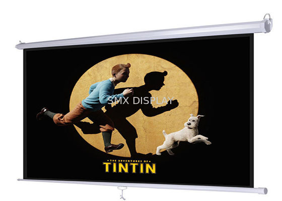 คุณภาพ 16:9 60 นิ้วหน้าจอโปรเจ็กเตอร์แบบแมนนวลสำหรับห้องเรียนโรงเรียนสำนักงาน โรงงาน