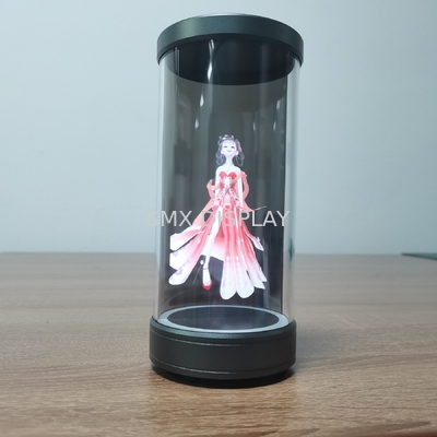 5 นิ้ว 360 Holographic Display กระบอกโฮโลแกรม พร้อมรูปแบบ PNG วิดีโอรูปแบบ MP4