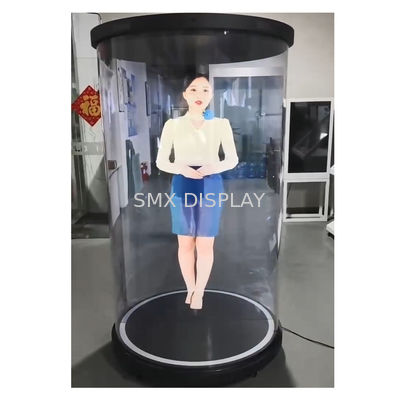AI Based Interactive 3D Hologram Box, 75 นิ้ว ดิจิทัล มนุษย์รอบ การจัดแสดง สเตน Holotube Holographic Display Box