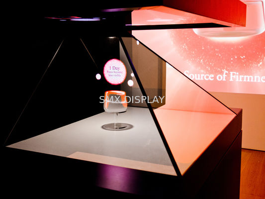 คุณภาพ ความสว่าง Full HD Hologram Pyramid Display Unit, 3D Holographic Showcase สำหรับงานแสดงสินค้า โรงงาน