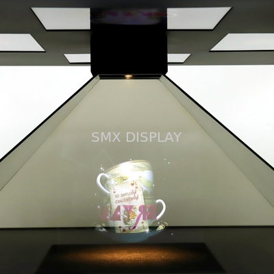 LED Light Pyramid Hologram Display พอร์ต USB โฆษณา 165x165x82 Cm
