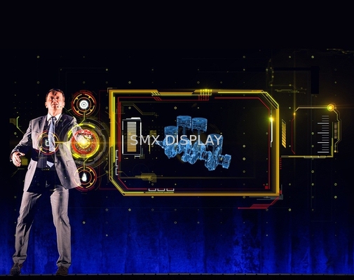 การแสดงบนเวที 95um หน้าจอ 3D โฮโลแกรมโปร่งใส