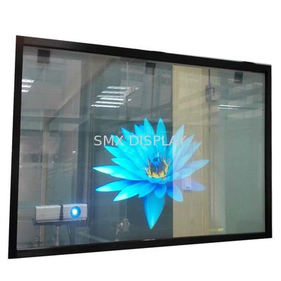 คุณภาพ โฆษณา 3D ฟิล์มฉายภาพด้านหลัง Daylight Glass Holographic 100um Transparent โรงงาน