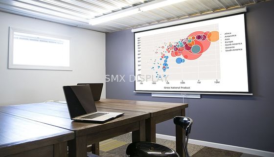 คุณภาพ ไฟเบอร์กลาสคู่มือการฉายภาพฝ้าเพดานผนัง 178x178 ซม. สำหรับห้องประชุม โรงงาน