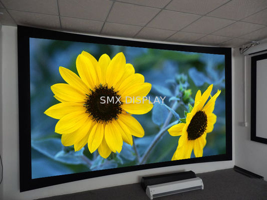 คุณภาพ ROHS Cinema หน้าจอกรอบโค้งแบบยึดติดผนังสำหรับโปรเจคเตอร์ โรงงาน