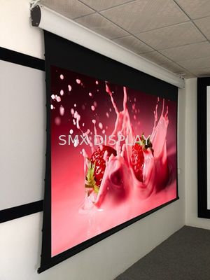 คุณภาพ แท็บปิดท้ายด้วยฝ้าเพดานหน้าจอโปรเจคเตอร์ที่มีความยืดหยุ่นสูงสีขาว โรงงาน