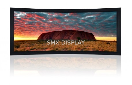 Indoor Electric Curved Fixed Frame Screen Paint , Black Velvet Frame 10Cm